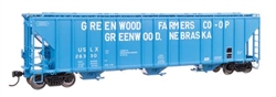 Walthers 106192 HO 55' Evans 4780 Covered Hopper Greenwood USLX #26339