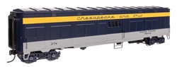 Walthers 10843 HO C&O-Style Express Boxcar Troop Sleeper Conversion Chesapeake & Ohio Tri-Color #374