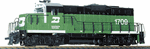 Walthers 101 HO EMD GP9M Standard DC Burlington Northern #1709