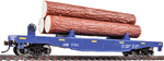 Walthers 1770 HO Log Dump Car with 3 Logs Alaska Railroad #17102 Conspicuity Marks