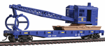 Walthers 1780 HO Flatcar with Logging Crane Alaska Railroad Blue