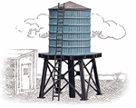 Walthers 3507 HO Wooden Water Tank 3-Pack Kit