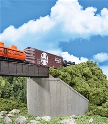 Walthers 4551 HO Single-Track Railroad Bridge Concrete Abutments Pkg 2 Kit