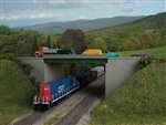 Walthers 4567 HO Modern Steel Highway Overpass with Concrete Sides Kit