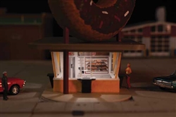 Walthers B3768 HO Hole-In-One Donut Shop with Spaces Interior Structure Kit with Interior Lighting and Detail Insert