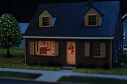 Walthers B3774 HO Brick Cape Cod House with Spaces Interior Structure Kit with Interior Lighting and Detail Insert