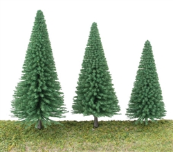 Walthers 1183 HO Spring Trees Pkg 10 3-3/8 to 5-1/2" w/Pin Base