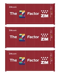 Walthers 94918057 HO 20' Fully Corrugated Container 3-Pack ZIM The Z Factor