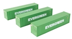 Walthers 18200 HO 40' Flat Panel Container 3-Pack Evergreen
