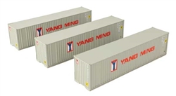 Walthers 18205 HO 40' Flat Panel Container 3-Pack Yang Ming