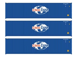 Walthers 18251 HO 40' Fully Corrugated Container 3-Pack CMA-CGM