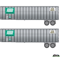 Walthers 2610 HO Flexi-Van 40' Trailer 2-Pack Assembled Penn Central US Mail