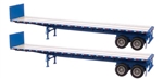 Walthers 2701 HO 40' Flatbed Trailer 2-Pack Blue