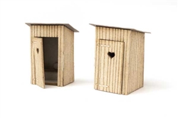 Walthers 4112 HO Outhouse pkg 2 Laser-Cut Wood Kit