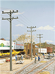 Walthers 4120 HO Electric Utility Pole Set Kit Pkg 24