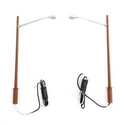 Walthers 4805 HO LED Streetlight 2-Pack Modern Long Arm Style w/Wood Pole