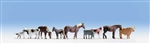 Walthers 6073 HO Large Farm Animals 9 Assorted Horses and Cattle