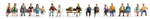 Walthers 6091 HO Sitting People pkg(18)