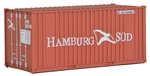 Walthers 8006 HO 20' Corrugated Container w/ Flat Panel Hamburg Sud