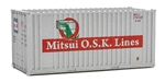 Walthers 8014 HO 20' Corrugated Container with Flat Panel Assembled Mitsui OSK Lines Alligator Logo