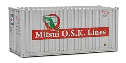 Walthers 8014 HO 20' Corrugated Container with Flat Panel Assembled Mitsui OSK Lines Alligator Logo