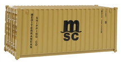 Walthers 8057 HO 20' Corrugated Container Mediterranean Shipping Co. MSC Brown