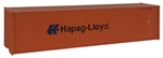 Walthers 8204 HO 40' Hi Cube Corrugated Container w/Flat Roof Hapag-Lloyd
