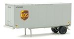 Walthers 8601 HO 28' Container w/ Chassis 2-Pack United Parcel Service Modern Shield Logo Brown