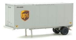 Walthers 8601 HO 28' Container w/ Chassis 2-Pack United Parcel Service Modern Shield Logo Brown
