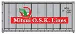 Walthers 8657 HO 20' Smooth-Side Container Mitsui OSK Lines Alligator Logo