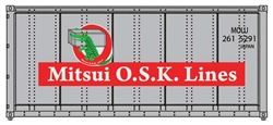 Walthers 8657 HO 20' Smooth-Side Container Mitsui OSK Lines Alligator Logo