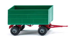 Wiking 38837 HO High-Side Agricultural Trailer Assembled Green, Red