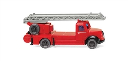 Wiking 96239 N Magirus Fire Aerial Ladder Truck Assembled Ulm, Germany, Fire Department (red, black, German Lettering)