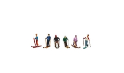 Woodland A1967 HO Snow Skiers Scenic Accents pkg 6