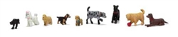 Woodland A1972 HO Dogs and 1 Cat 9/