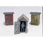 Woodland D214 HO 3 Outhouses & Man Kit