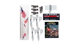 Woodland 5924 US Flag on Poles 1 Small 2 Med & 1 Large w/ Just Plug Lights & Hub