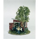 Woodland M106 HO Mini-Scene Unpainted Metal Kit Tack Shed w/Horse