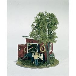 Woodland M106 HO Mini-Scene Unpainted Metal Kit Tack Shed w/Horse