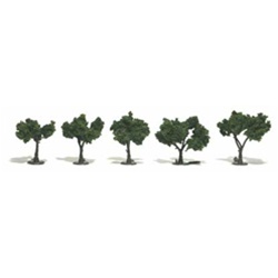 Woodland TR1502 Ready-Made Tree Medium Green 1.25-2" 5 