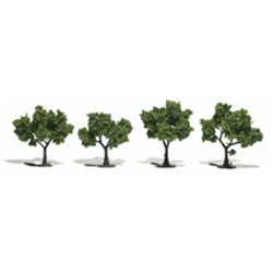 Woodland TR1503 Ready-Made Tree Light Green 2-3" 4 