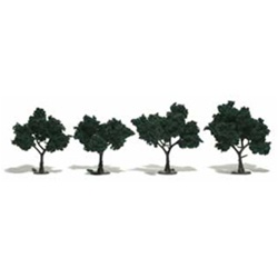 Woodland TR1505 Ready-Made Tree Dark Green 2-3" 4 