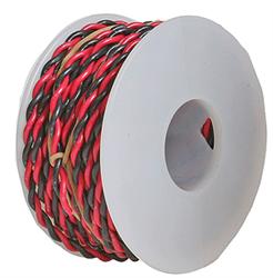 Wire Works 222070300 Two Conductor Hookup Wire #22 Gauge 30' Black & Red